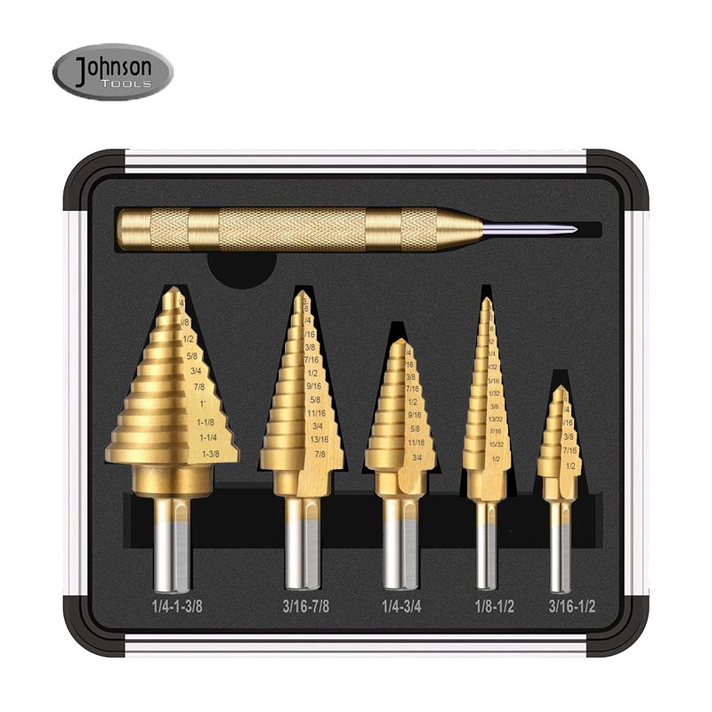 Multi Step Spiral Drill Bit Set 