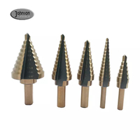 Strongest Straight Thread HSS 4241 Triangle Shank 5 Pieces In One Set Step Drill Bit For Wood Metal