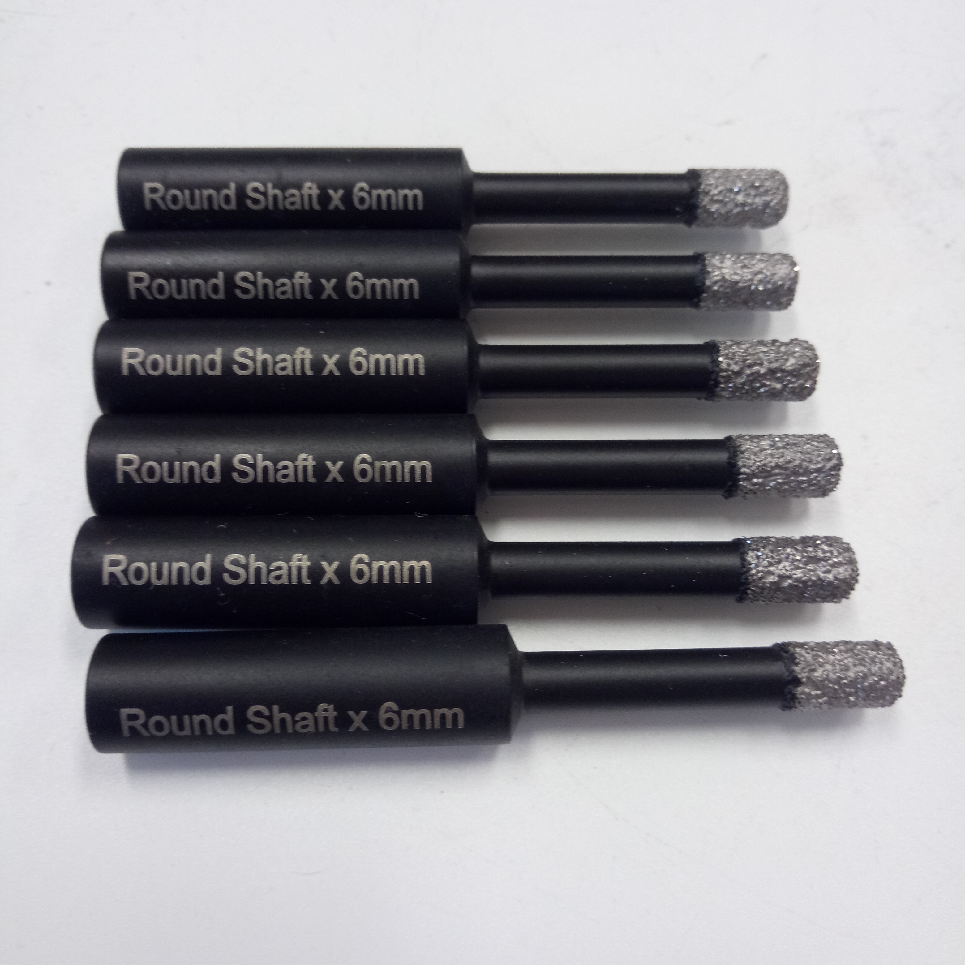 6mm High Lifespan Vacuum Brazed Round Shank Dry Core Drill Bits For Ceramic Tile Porcelain